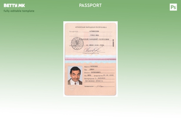 modern style Luhansk People's republic passport template